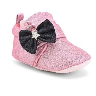 Star Fish Newborn Baby Boys & Girls 3 TO 6 Months Skin Friendly Comfortable Booties (Pink-1206)