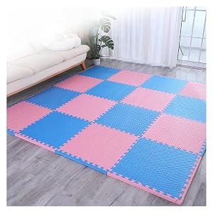Childrens Interlocking Floor Mats Foam-Rubber Non Slip Exercise Mats Gym Flooring Mat Puzzle PE Floor Tilescushion for Home