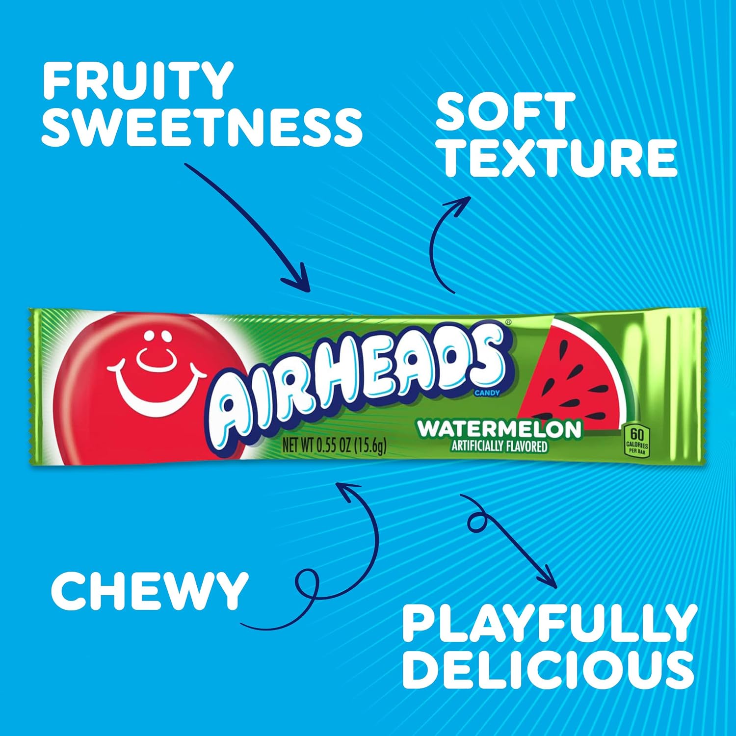 Airheads Full-Size Candy Bars, Watermelon, 36 Count Box image 4