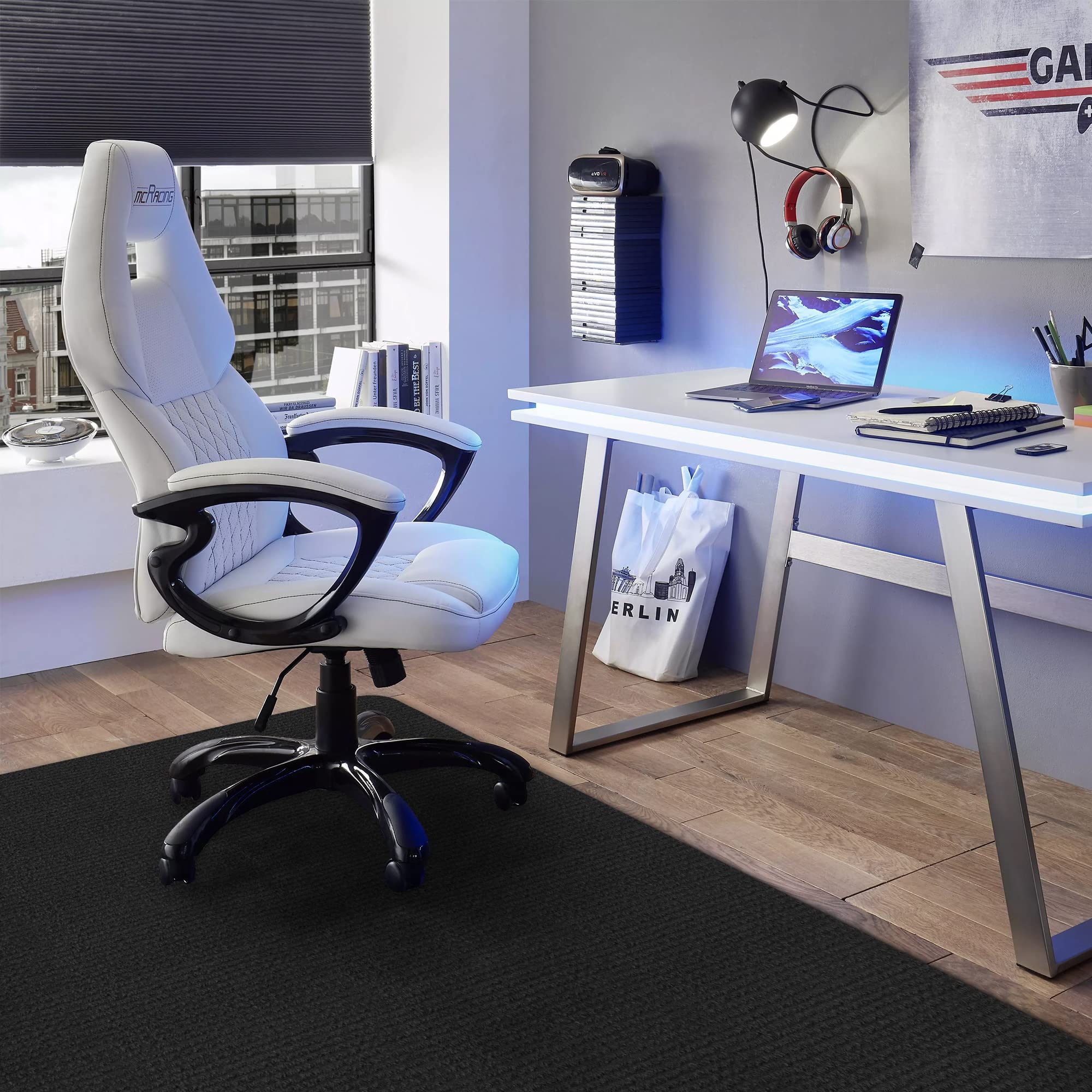 Tapis De Protection Pour Sol Dur – Pour Chaise De Bureau/Gaming – Antidérapant Et Silencieux – 80 X 120 Cm