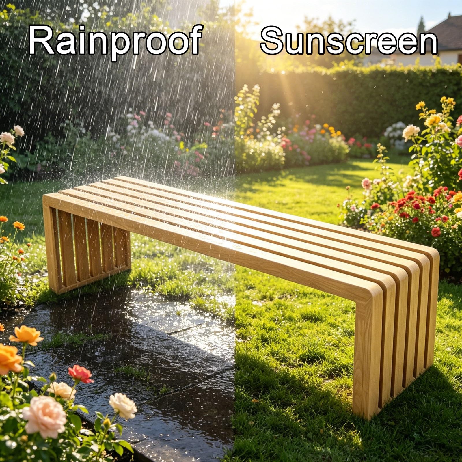 Banco de Jardin Exterior Sin Respaldo, Banco de Jardín de Metal, Ideal para Zonas Comerciales, Calles y Parques Infantiles(Yellow,120x40x45cm/47x16x18in)