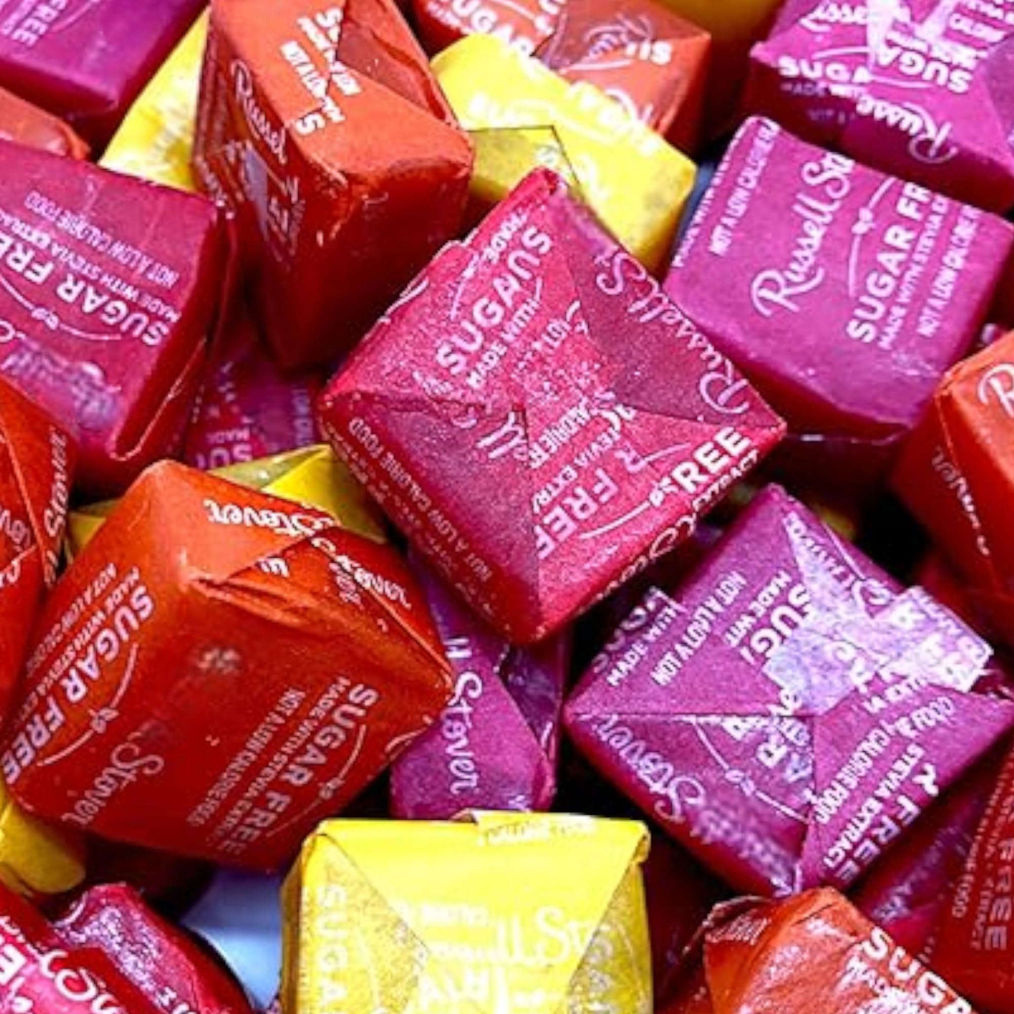 Sugar Free Fruit Chews Candy 1 lb - Diabetic-Friendly, Plant-Based Fruit Chews: Cherry, Strawberry, Lemon, Orange, Individually Wrapped, Sugar Free Candy(16 oz)