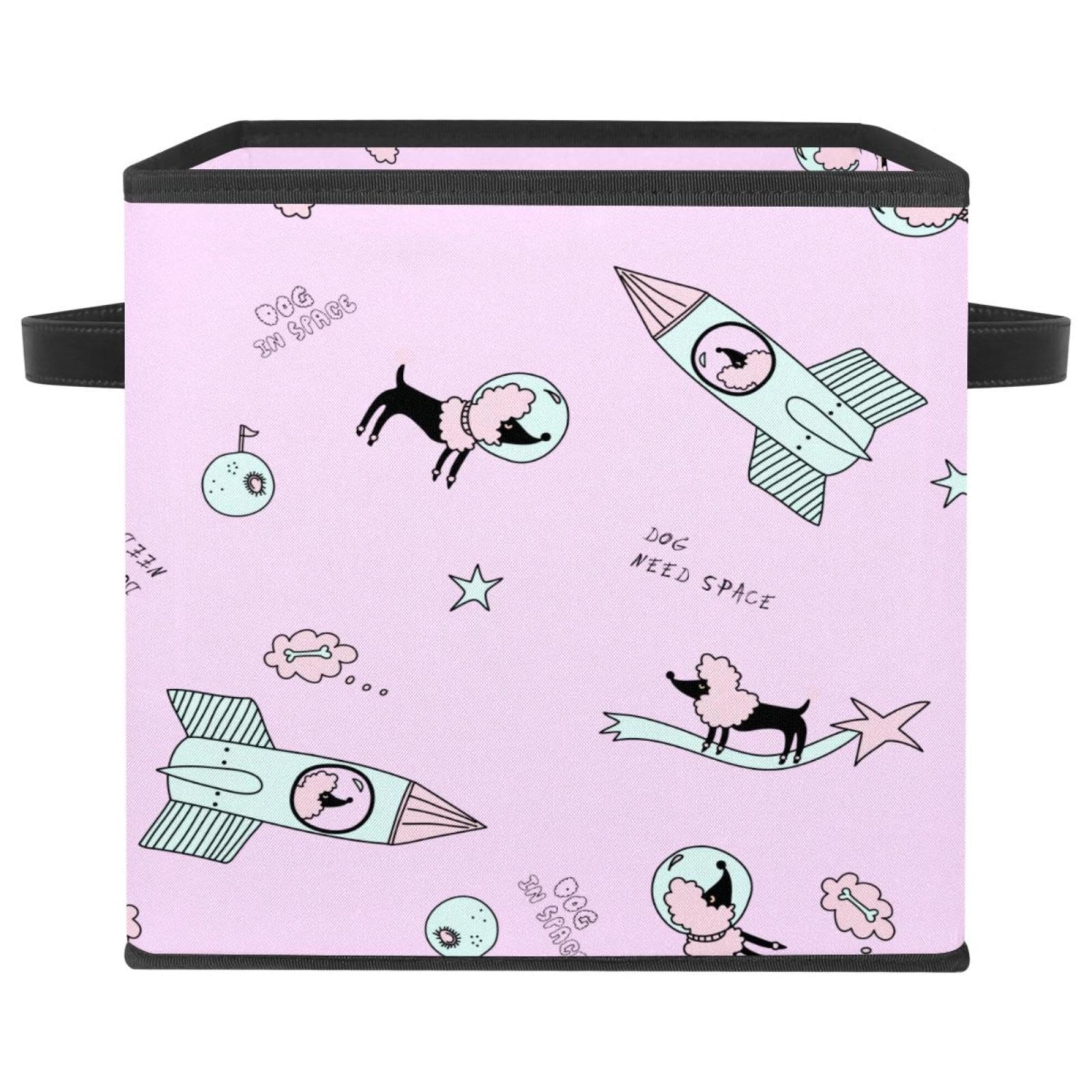 Boîte de rangement pliable cube en tissu pour jouets et livres
