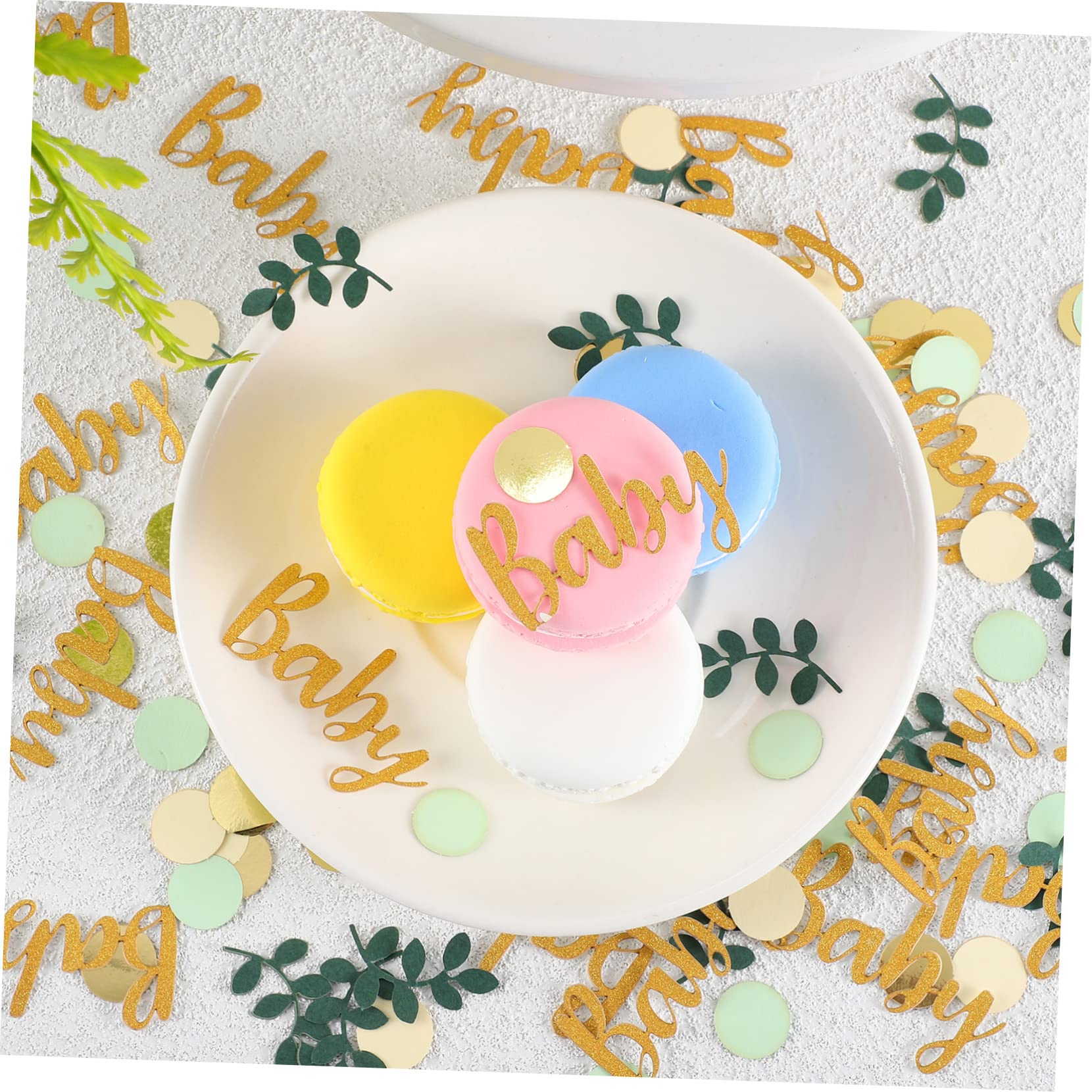 Ciieeo 10sätze Dekoratives Konfetti Für Babyparty Mit Blättern Buchstaben Und Kreisen Für Tischdekorationen Und Feierlichkeiten Langlebige Papierstreudeko