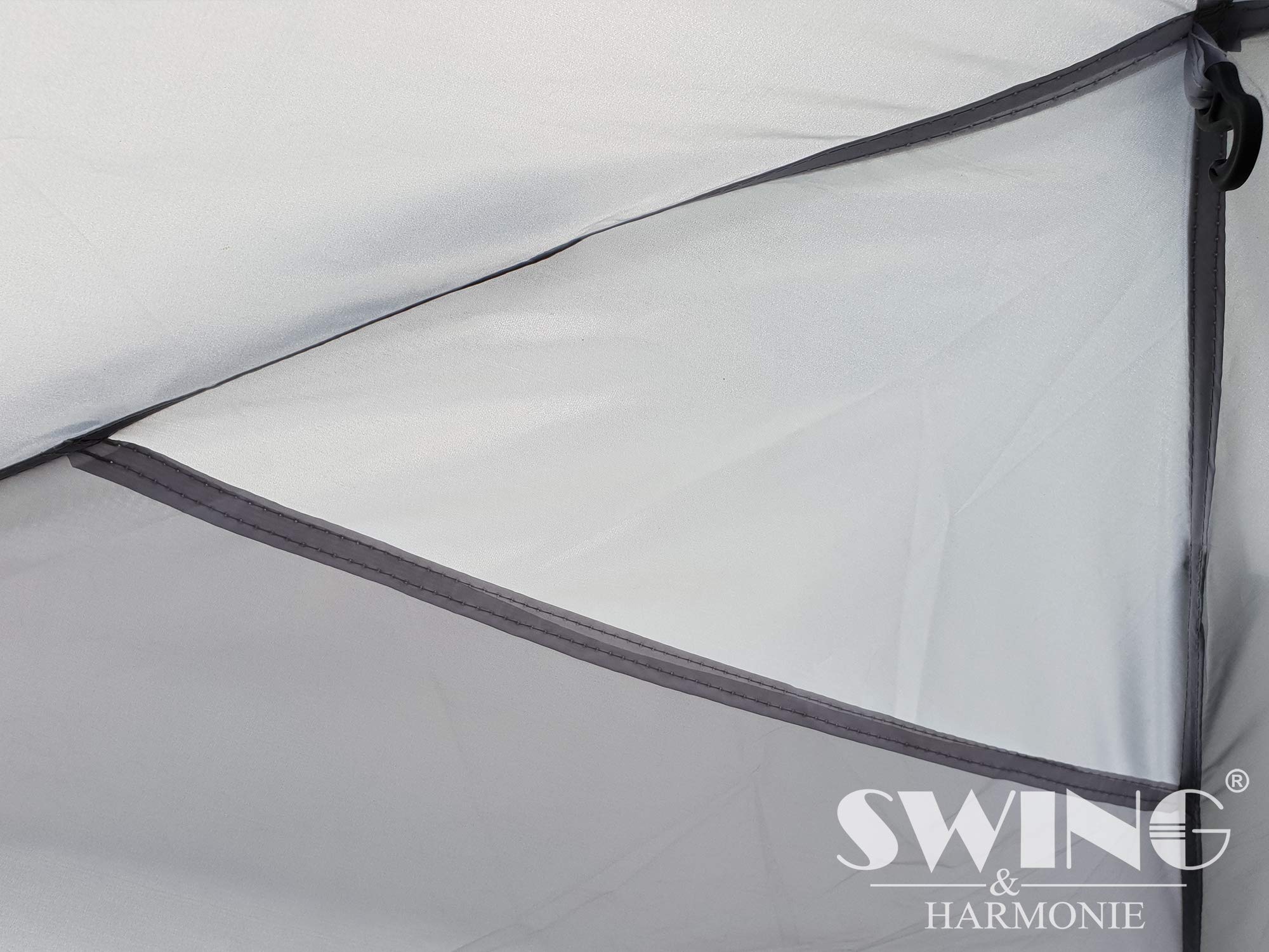 LED Event Pavillon 3,6 x 3,6m DomeShelter Garten Pavillion inkl. Solarmodul Pavilion Designer Gartenzelt Camping Pavilon Partyzelt mit Beleuchtung (Anthrazit)