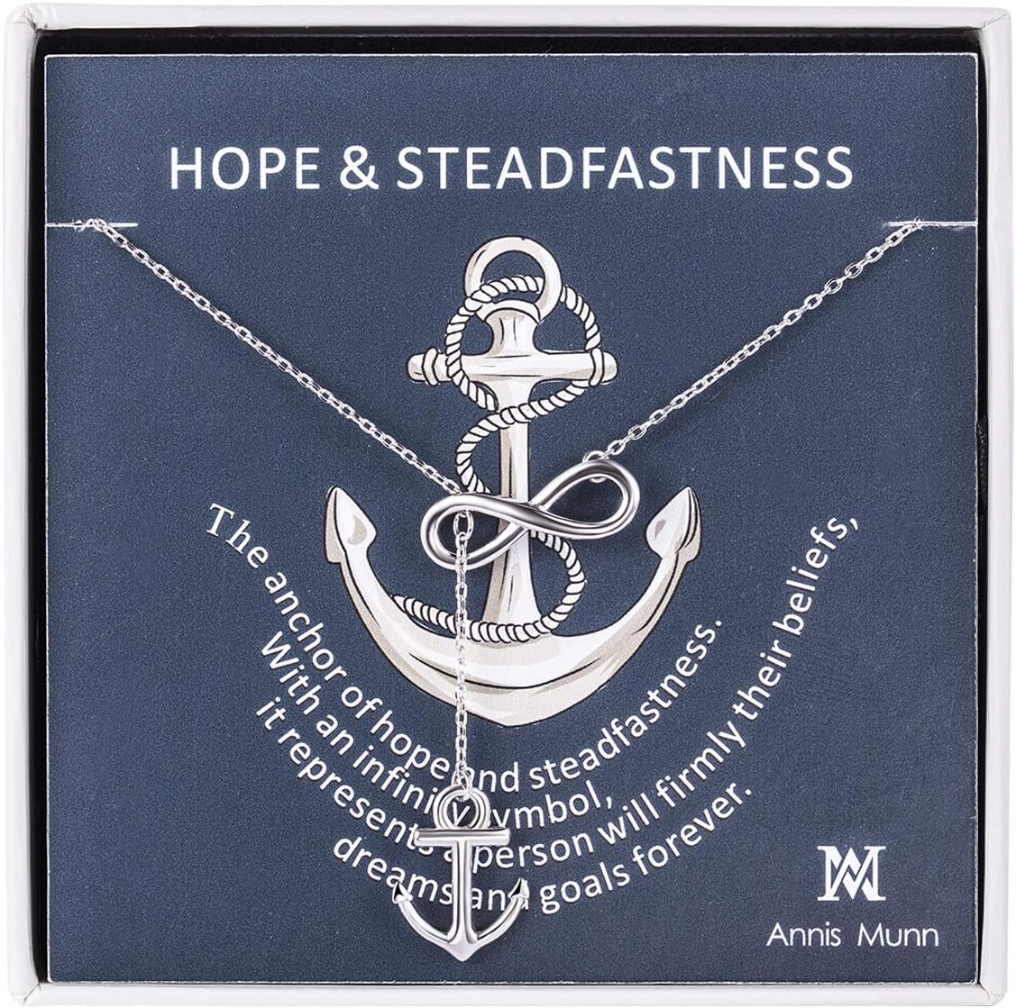 Anchor Infinity Pendant Women Necklace 925 Sterling Silver Women Jewelry Y shaped Adjustable Necklace Gifts for Her
