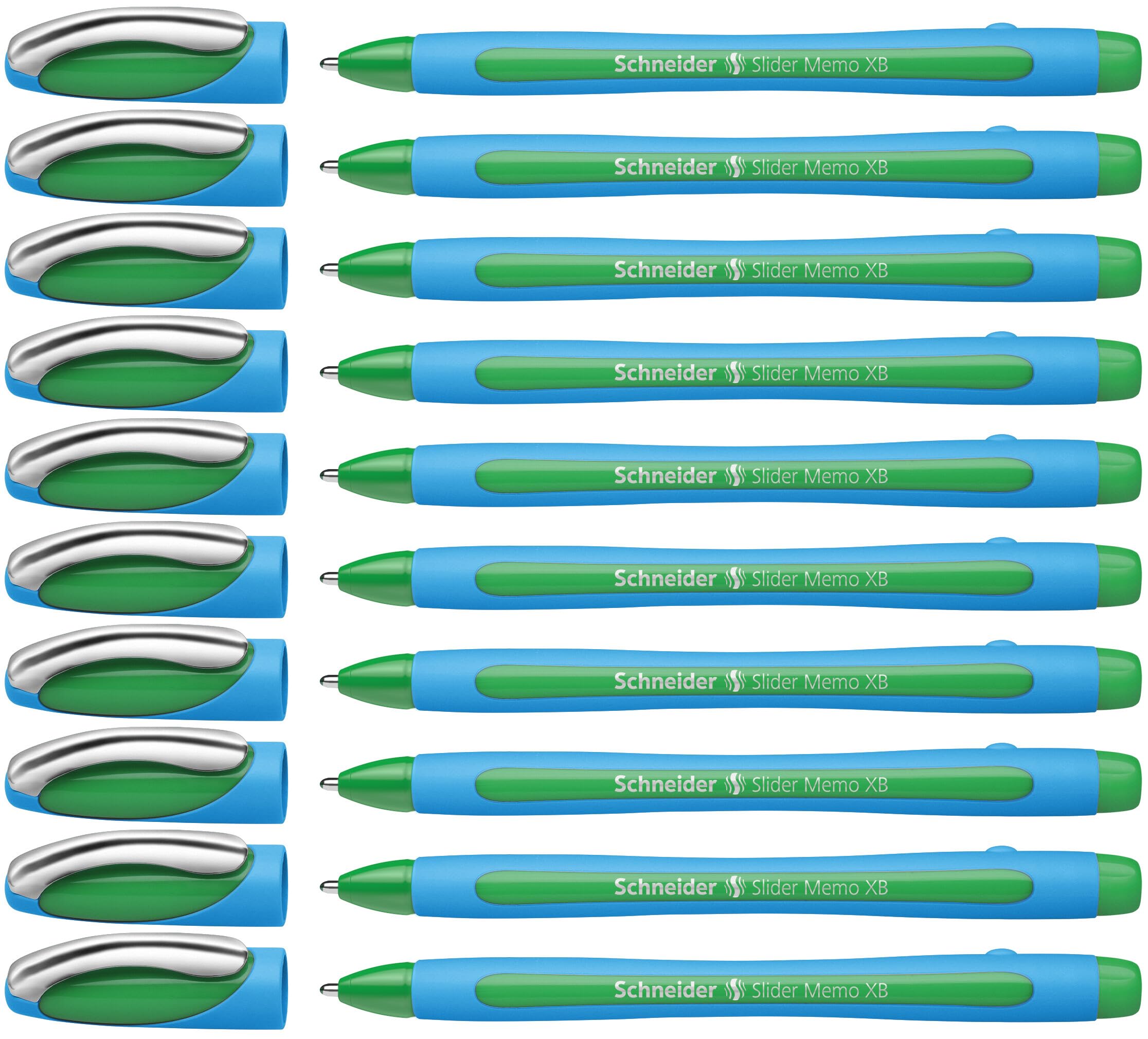 Schneider Slider Memo 150204 Ballpoint Pens XB Tip Pack of 10 Green