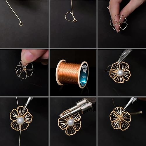 Miniatura 7 de YEJJET Alambre de cobre sólido 99.9% calibre 16 carrete de 1 libra alambre de cobre suave para la fabricación de joyas de alambre