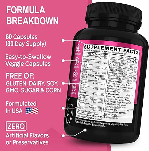 Miniatura 9 de Péptidos de colágeno múltiple y multivitamínico para mujer, cápsulas complejas de colágeno múltiple tipo I, II, III, V y X, píldoras de péptidos