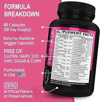 Womens Multivitamin - Natural Daily Multi Vitamins for Women - Womans Energy Vitamin Supplements Magnesium Plus Zinc - Woman Multipurpose Minerals Health Supplement Capsules - Iron & Soy Free Pills