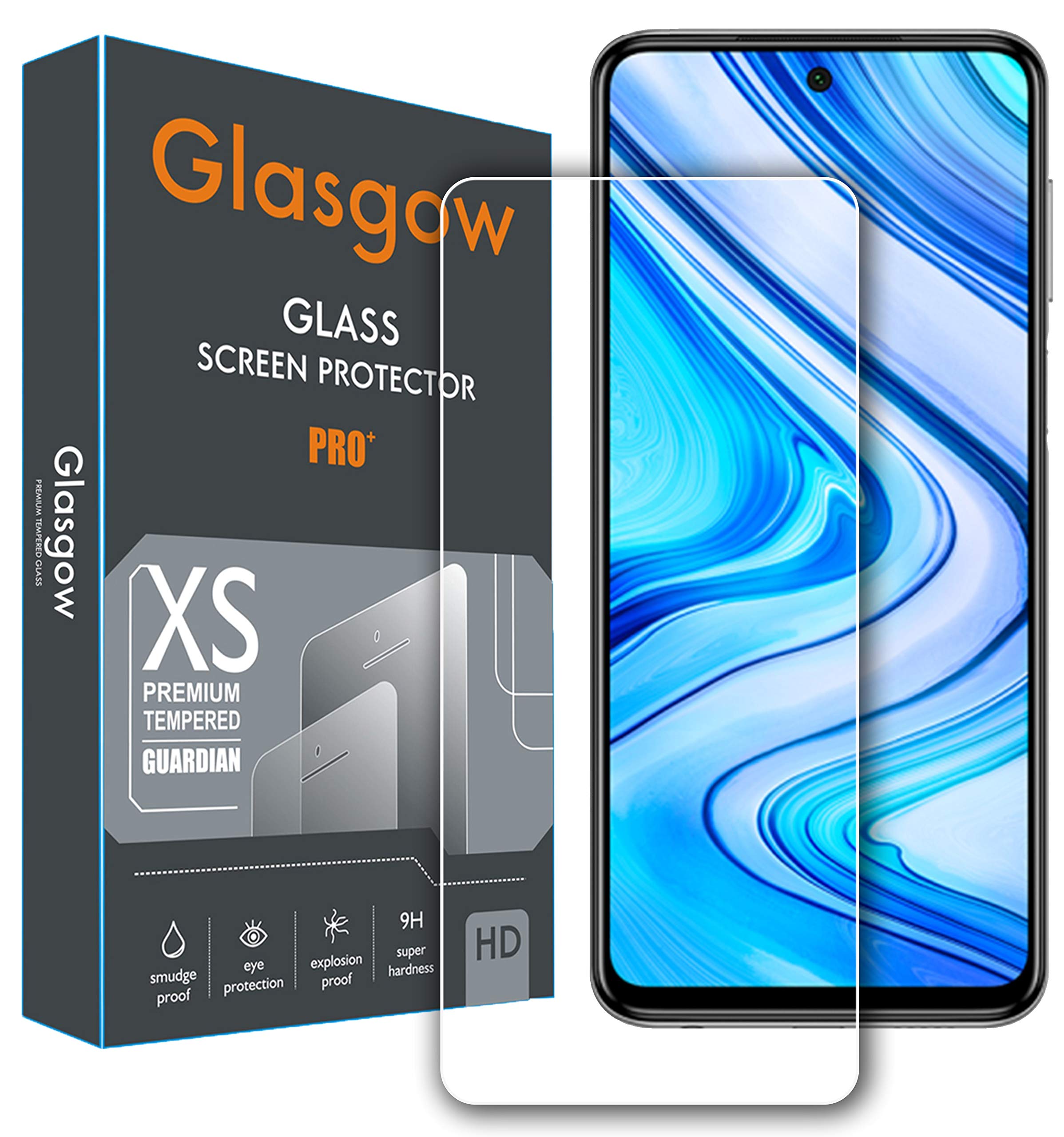 Glasgow Full Protection Tempered Glass for Mi Redmi Note 9 Pro Max/Redmi Note 9 Pro [Anti-Scratch] [Gorilla] [Free Cleaning Kit Included] (B085SYBS8T) Amazon Price History, Amazon Price Tracker