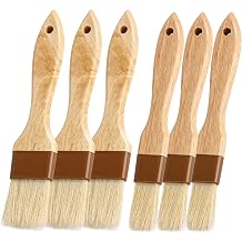 6Pcs Pastry Brushes, Natural Bristle Basting Brush for Cooking Food