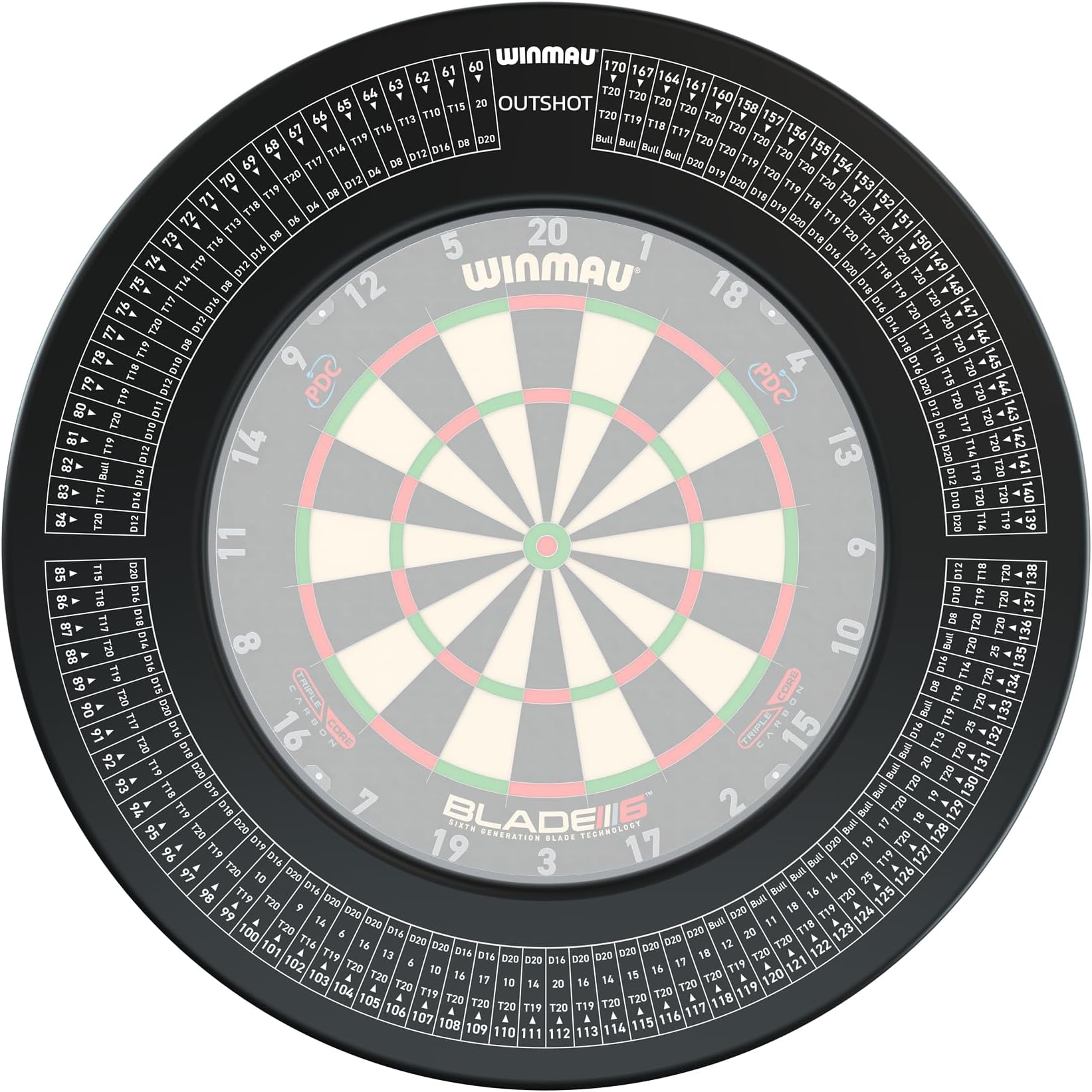 WINMAU Dartboard Surround Ring Xtreme, Outshot, MvG, Wall Protector- Durable Backboard for Dart Boards- Darts Accessory for Starters & Advanced Players- Multiple Colors