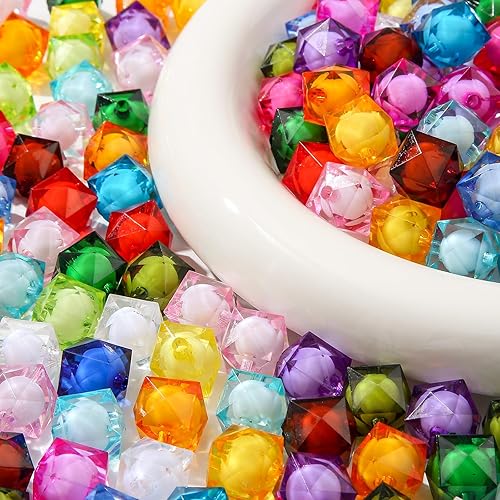 Miniatura 4 de Cuentas acrílicas de 0.631 pulgadas (0.630 in), cuentas redondas de sirena de color Ab, cuentas de océano para pulseras, anillos, collares,