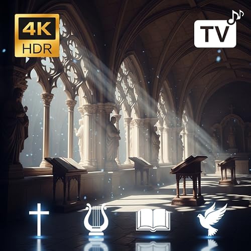 Gregorian Echo in Marble Cloister – Sacred Reverb | 4K Fire TV Calm Display