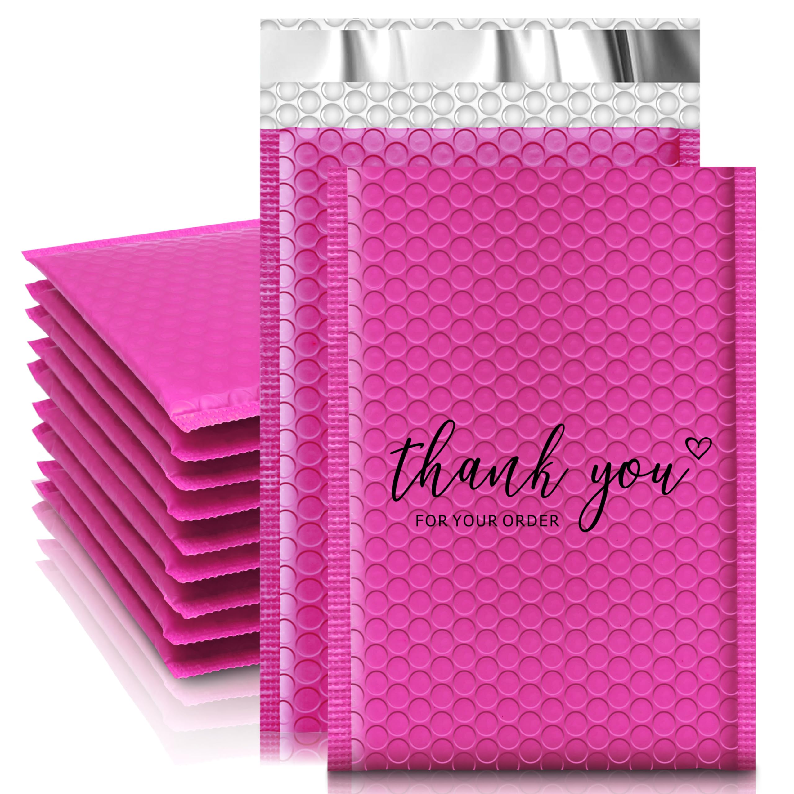 JinRuiKJ Bubble Mailers 4x8" 50 Pack, Padded Envelopes, Strong Adhesion Padded Mailers, Cushioning Padded Shipping Envelopes for Jewelry, Makeup -