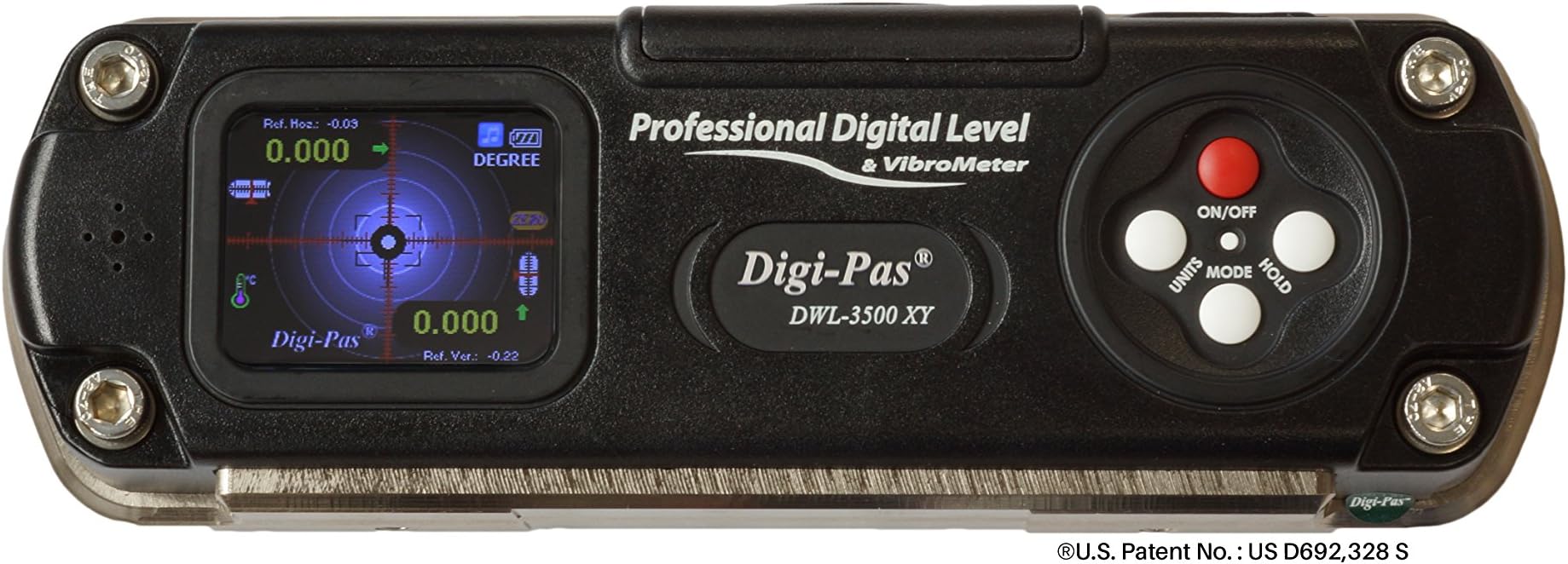Digi-Pas DWL3500XY 0.001-Degree Resolution Dual Axis Digital Master Machinist Level, Black