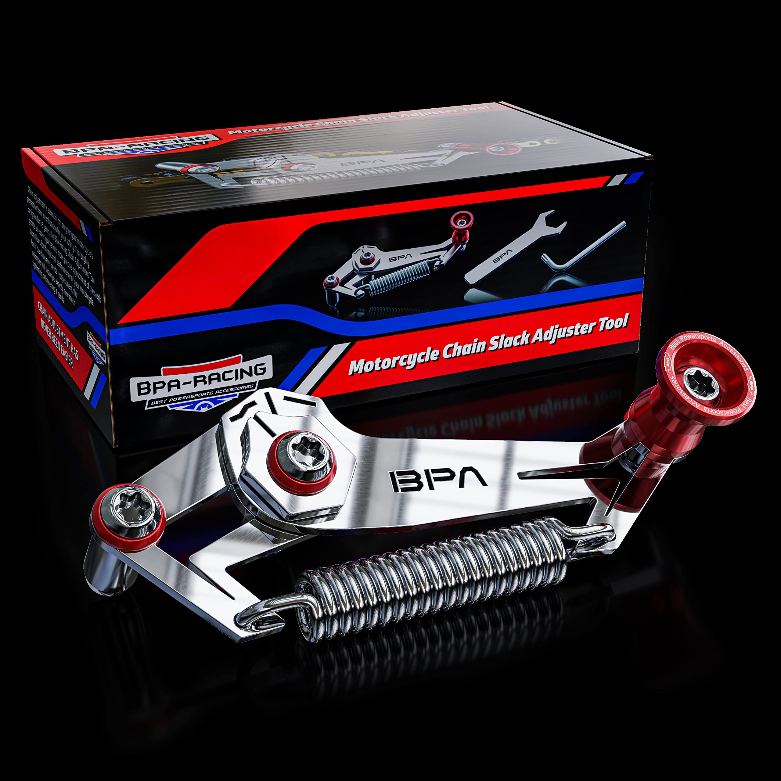 BPA Racing Motocicleta cadenas de ajuste herramienta ayuda para tensar la cadena
