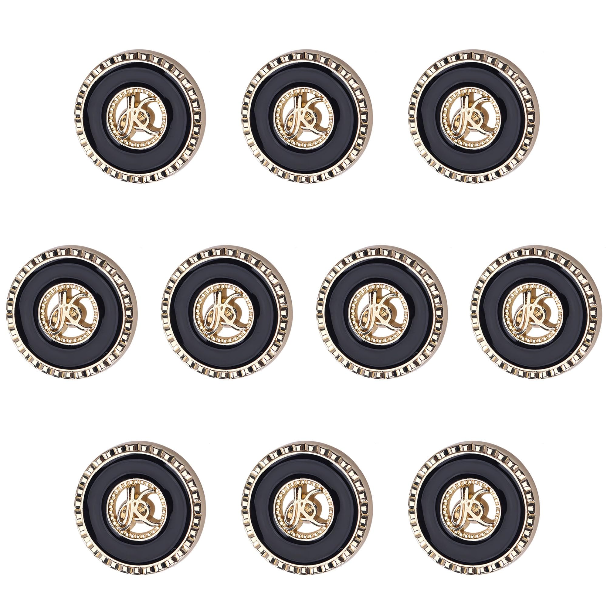 ftiemlovde 10 Gold Black Coat Buttons for Blazer(N10 20mm) — image 1