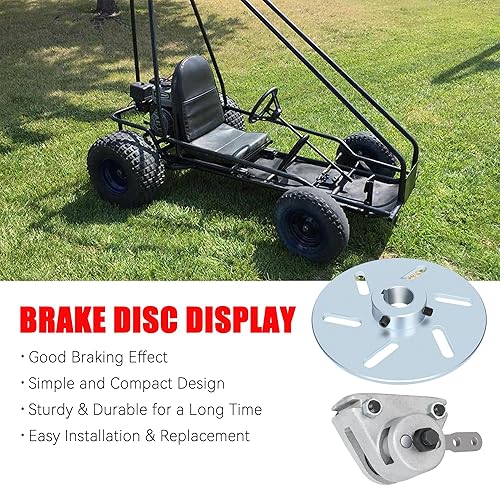 Vista 19 de GREHUA Go Kart Kit de freno compatible con Yerf-Dog Manco 9598 9597 ASW Bristers Airheart MB-1, pinza de freno de disco mecánica con soporte