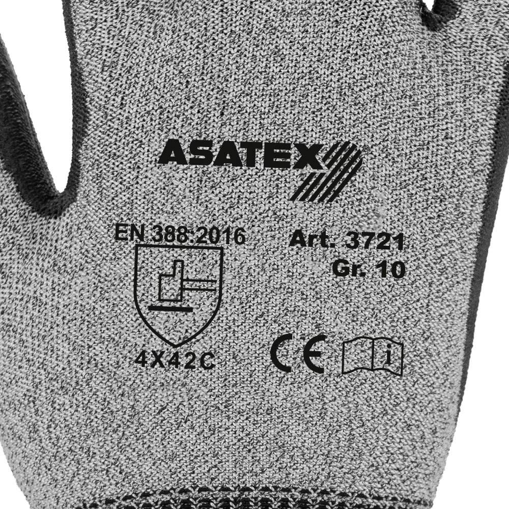 ASATEX Schnittschutz-Handschuh 3721, grau, Gr. 9 (10 Paar)
