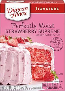 Duncan Hines Signature Perfectly Moist Strawberry Supreme Naturally Flavored Cake Mix, 15.25 oz