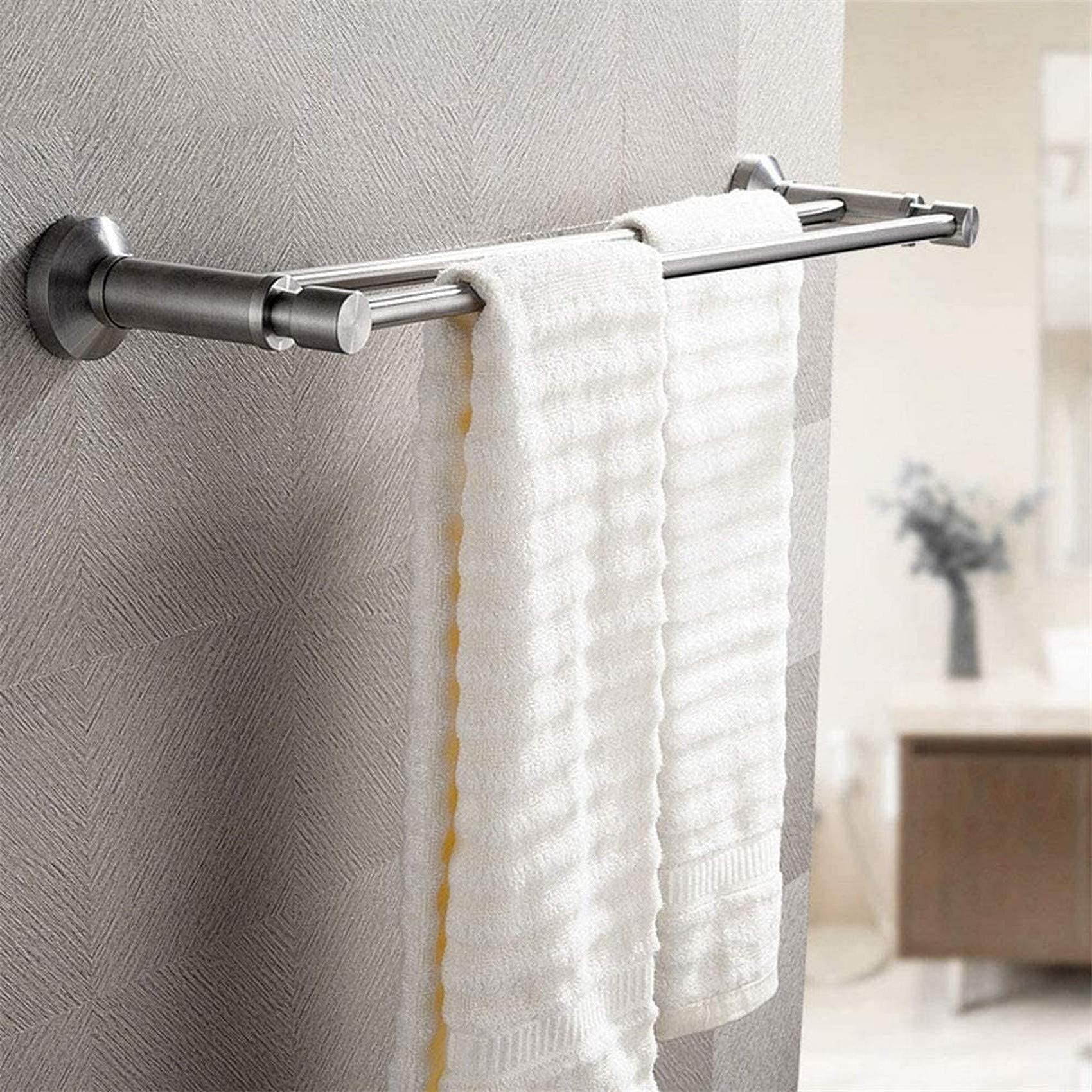 Porte-serviettes double en inox pour organiser la salle de bain et la cuisine de votre maison