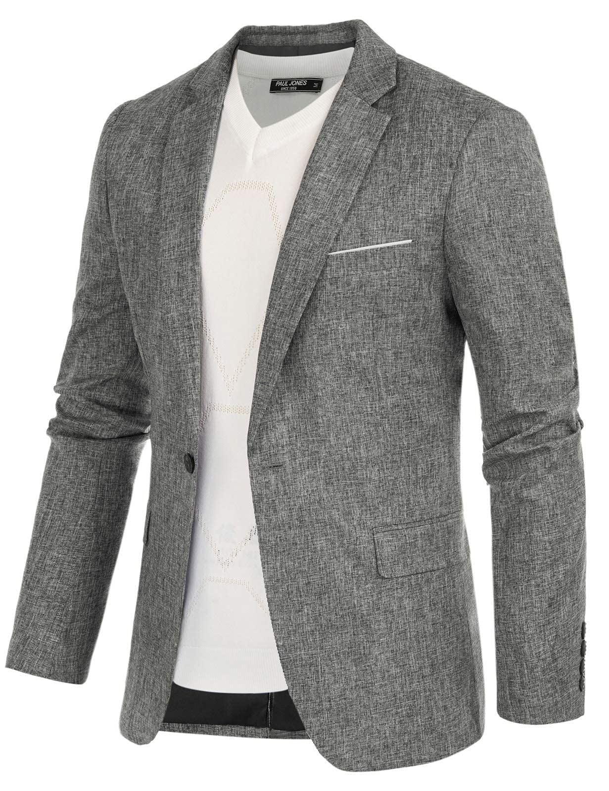 pj paul jones Men's Casual One Button Suit Blazer Jacket Sport Coat-picture-27