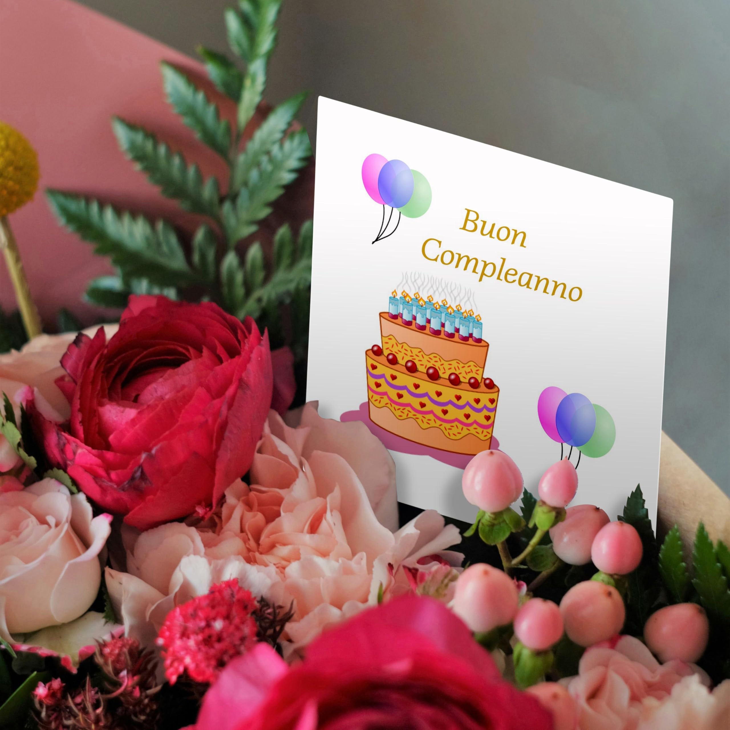 3dRose Grußkarten Zum Geburtstag – Italienisch Design, 15,2x15,2 Cm – 12 Stück Inkl. Umschläge