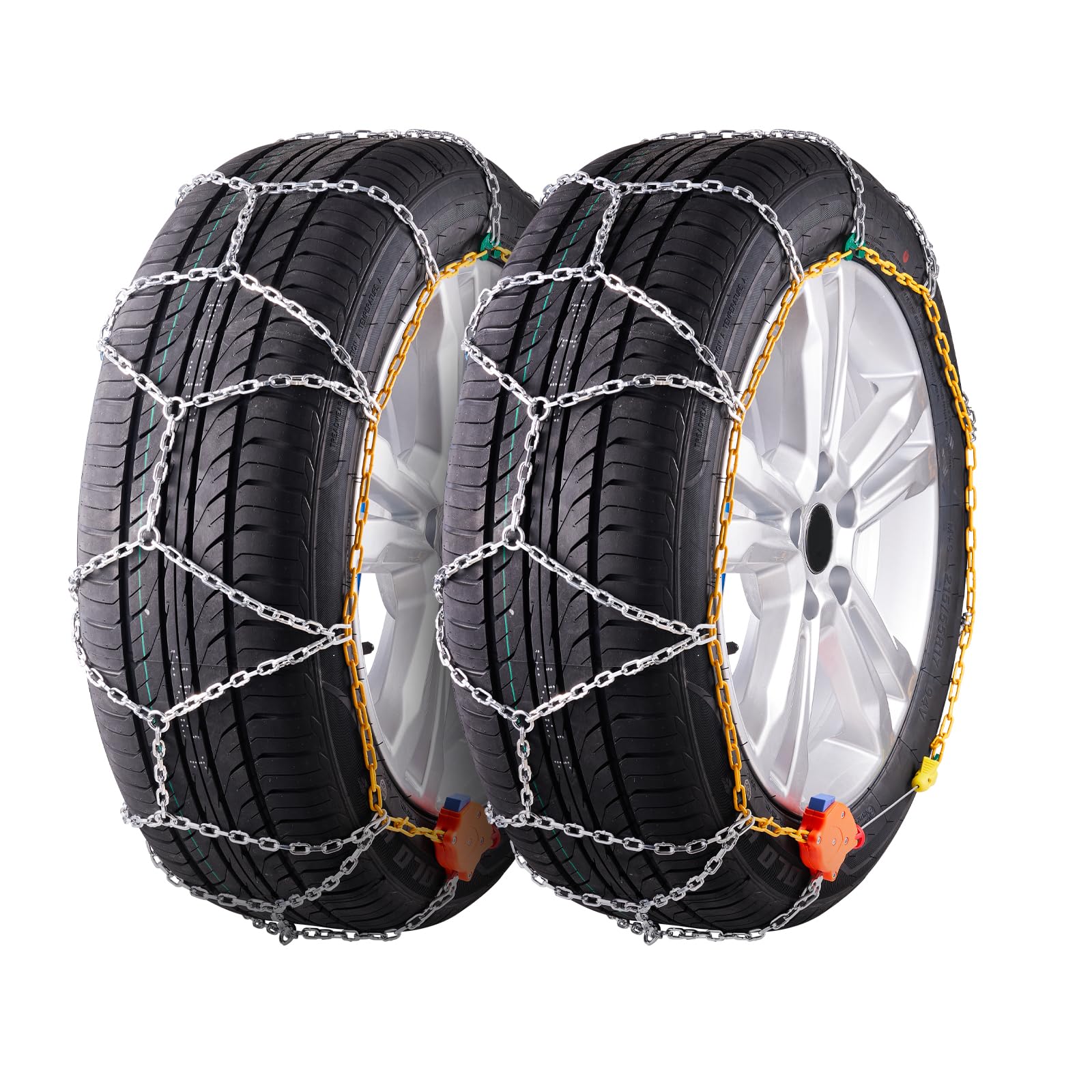 VEVOR Catene da Neve 610/685mm per Pneumatici in Lega di Acciaio al Manganese - 2 Pezzi di Trazione di Emergenza per Auto, SUV, Camion - Argento