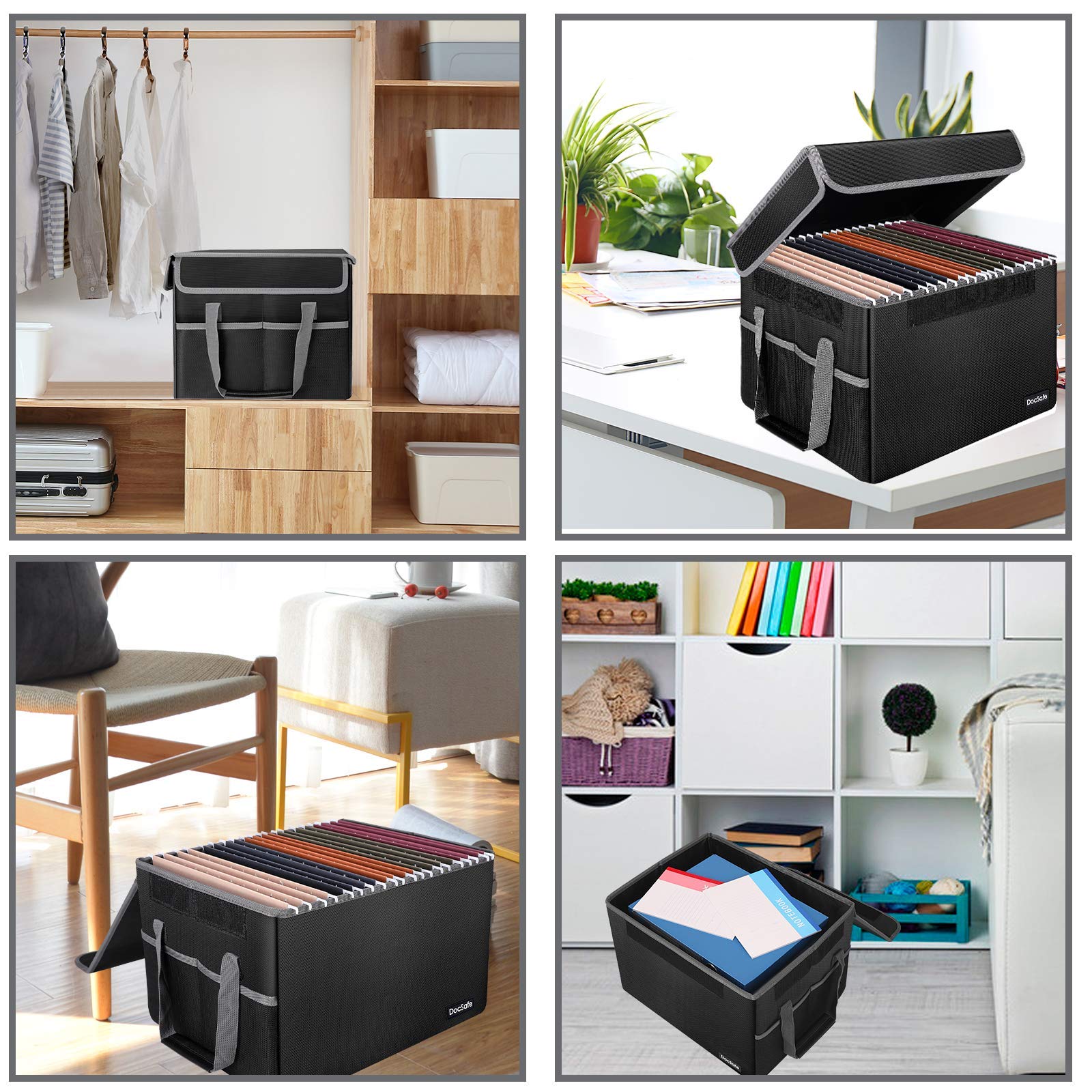 DocSafe File Box Fireproof File Storage Organizer Box with Lid