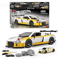 Mattel Brick Shop Hot Wheels Serie Elite '15 Audi R8 LMS, set da costruire
