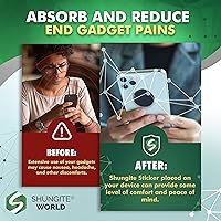 Vista 4 de 7 calcomanías auténticas de Shungite sin pulir de 0.787 in / 0.78 pulgadas, placa de protección de piedra de energía curativa genuina para teléfono