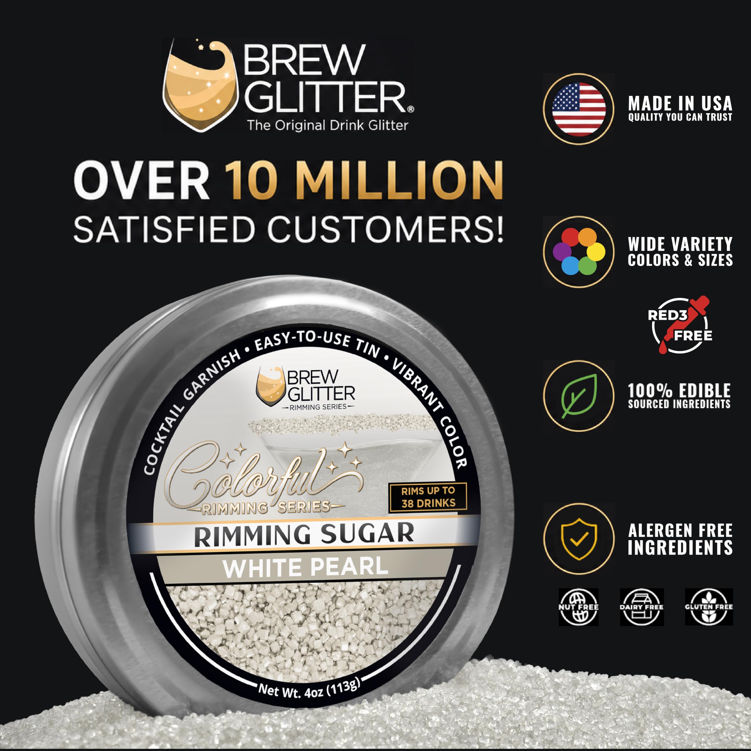Brew Glitter White Rimming Sugar - Halloween Drinks -2 Brew Glitter White Rimming Sugar - Halloween Drinks -2