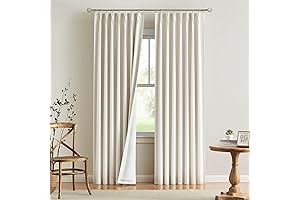 Vision Home Pinch Pleated Full Blackout Curtains: 95-inch Linen Blended Elegance