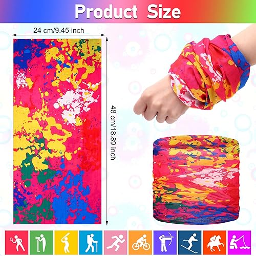 Miniatura 3 de Jiuguva 26 piezas de polaina de cuello para hombre, diadema bohemia, envoltura para la cabeza, a granel, senderismo, bufanda sin costuras, bandana