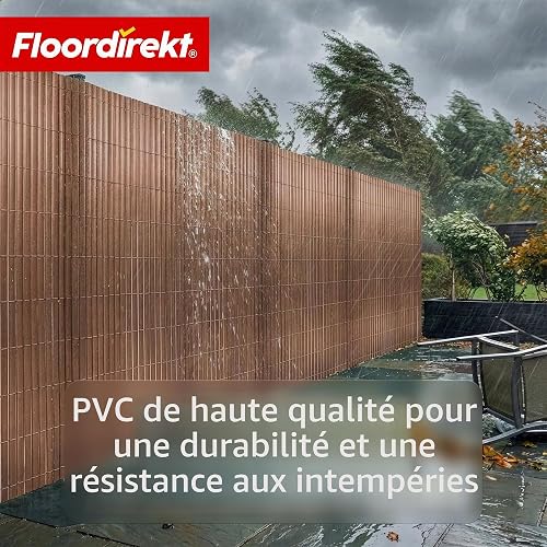 Floordirekt PVC Privacy Screen for Garden, Balcony & Patio, Privacy Fence, Privacy Screen, Outdoor Privacy Screen (150 x 300 cm, Brown) - 6