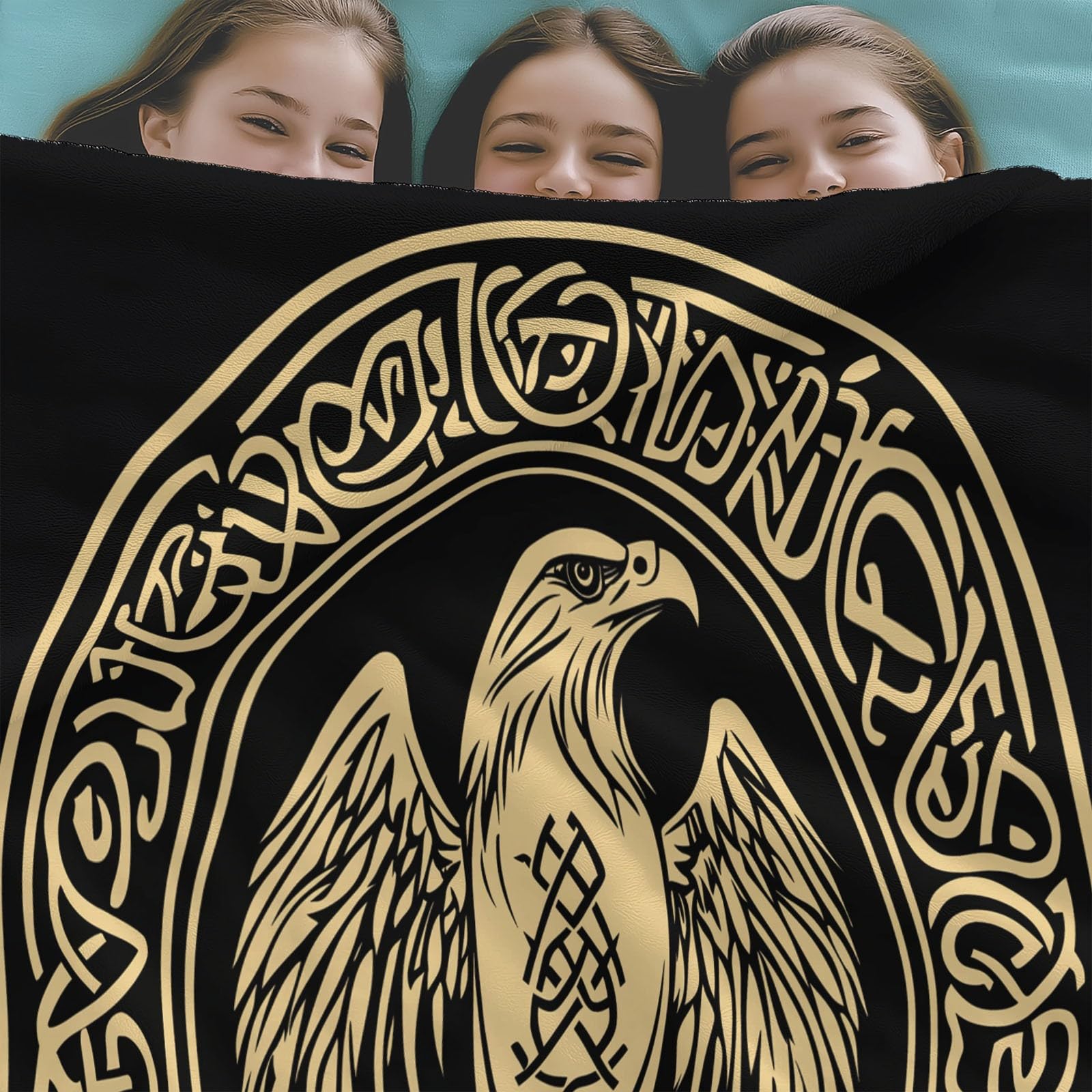 Générique Koce Kliny 180 x 220 cm Logo Symbol Orzeł Wiking Koc polarowy w kratę, miękki i ciepły pled narzuta na sofę flanelowy koc dziecięcy koc do biura drzemka