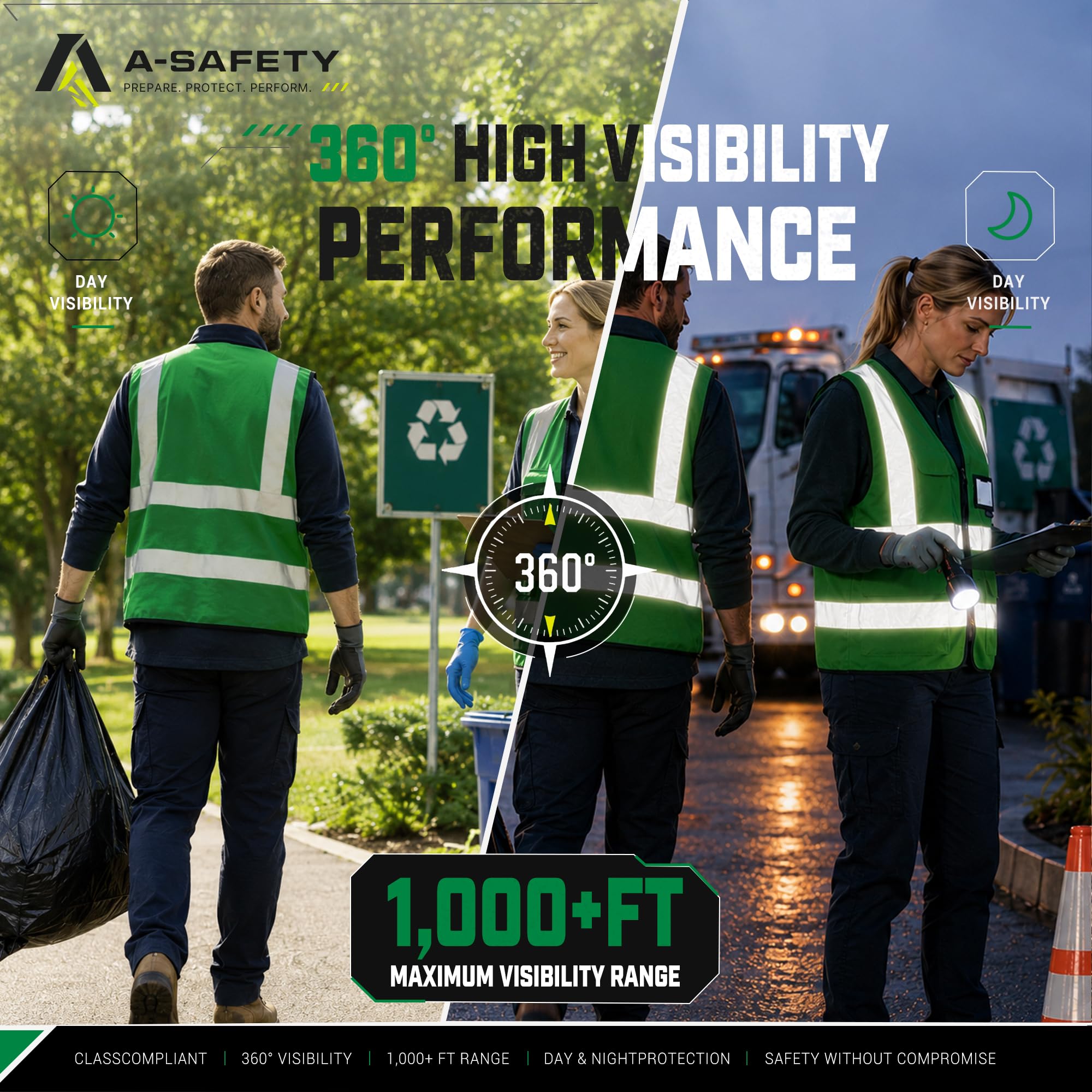 A-SAFETY 6XL 7XL 8XL plus size green safety vest big and tall