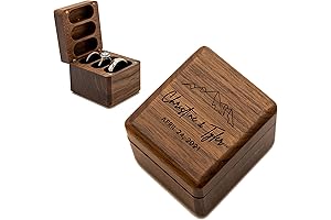MUUJEE Engraved Snitch-Themed Ring Box for 3 Rings