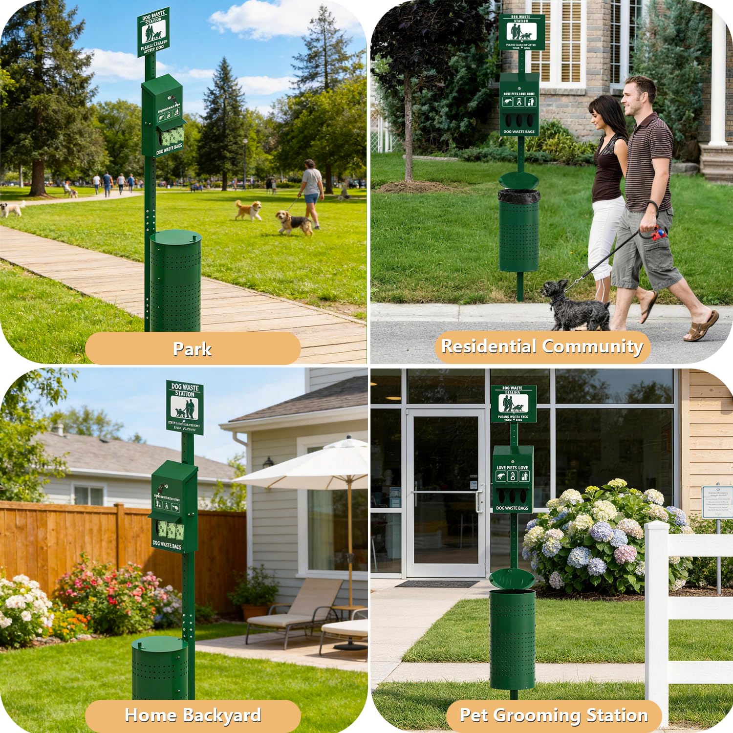 Lezbanz Dog Waste Station - Large 11.5 Gallon Dog Poop Station with Poop Bags, L - product photo