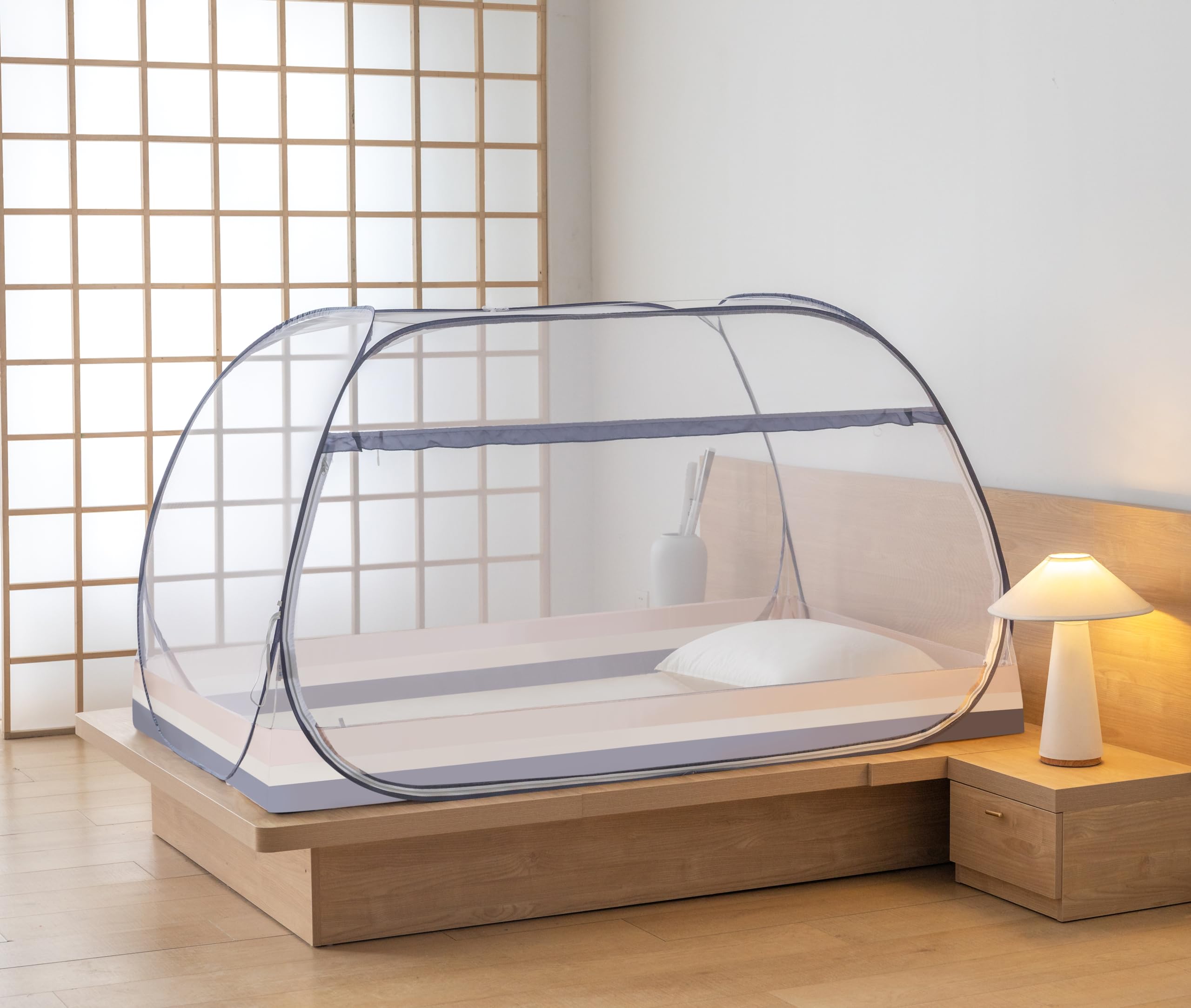 Mosquitera desplegable diez, tienda de campaña plegable, mosquitera portátil con parte inferior, mosquitera para exteriores (76 x 39 x 59 pulgadas)