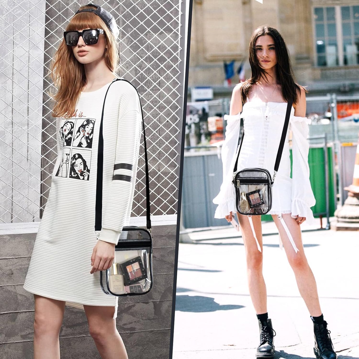 Clear Bag Stadium Approved, Clear Crossbody Purse Bag with Front Pocket for Concerts Sports Events Festivals - Image 2