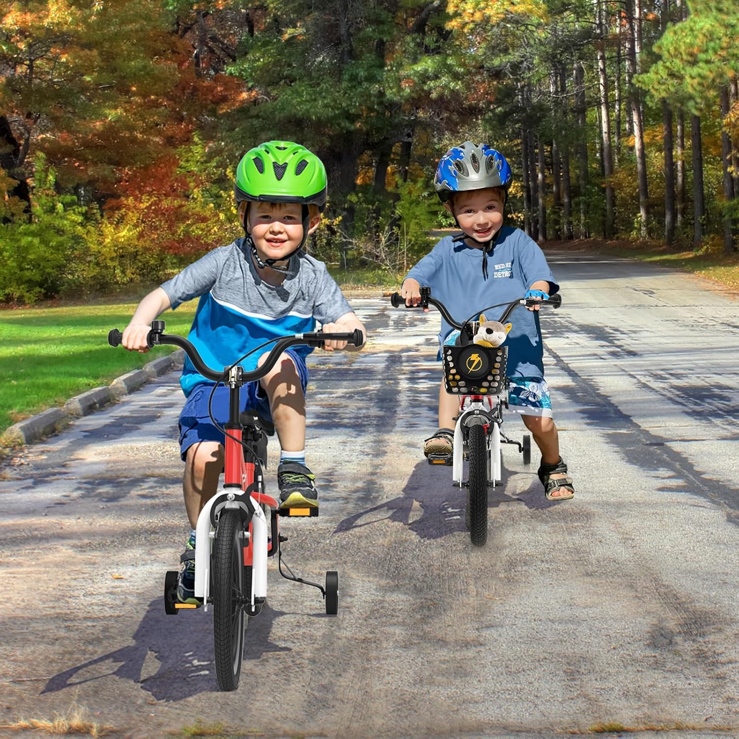 COSTWAY Kids Bike, 12 14 16 18 20 Inch Toddler Bike for Boys & Girls Aged 3-8 Years Old, Kids Bicycle w/Removable Training Wheels, Handbrake & Coaster Brake, Basket, Bell 10 COSTWAY Kids Bike, 12 14 16 18 20 Inch Toddler Bike for Boys & Girls Aged 3-8 Years Old, Kids Bicycle w/Removable Training Wheels, Handbrake & Coaster Brake, Basket, Bell - Image 8