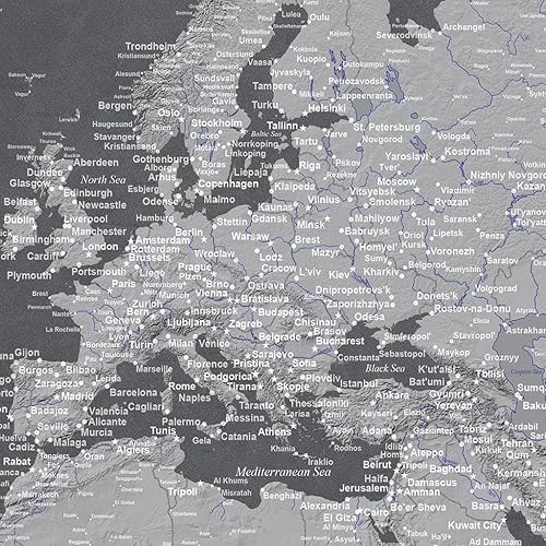 Miniatura 9 de 3 paneles - Mapa de viaje pinnable ejecutivo de National Geographic de EE. UU