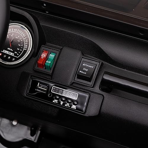 Miniatura 8 de Camión de coche de 2 plazas para niños de 24 V con asiento extra ancho de 20 pulgadas, vehículo eléctrico para niños conmutable 4WD2WD con control