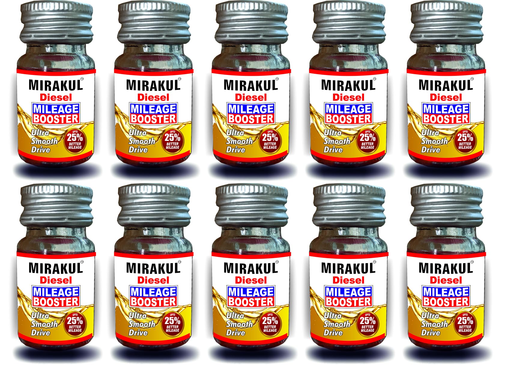 Mirakul Diesel Mileage Booster for Upto 25% Improved Mileage and Better Performance, Diesel Additive… (10ml Pack of 10)