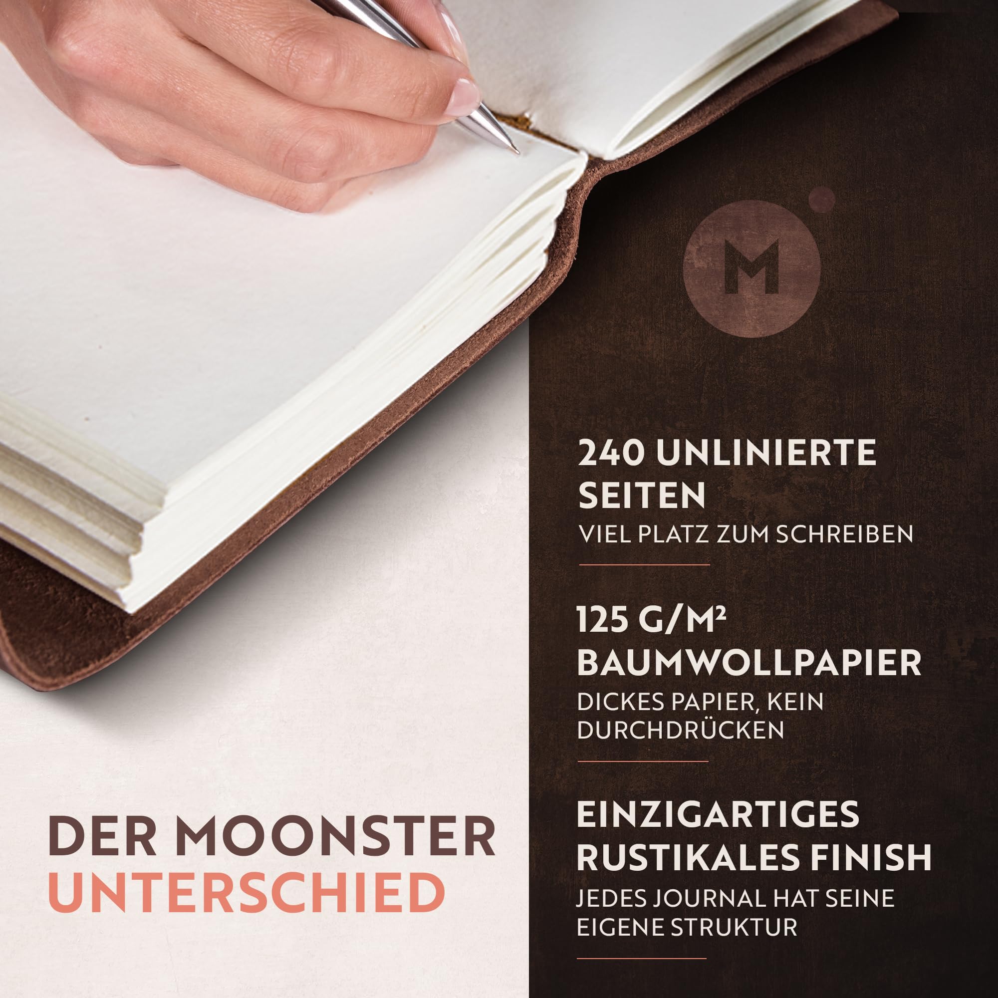 Leder Notizbuch Journal - Antikes ledergebundenes Notizbuch zum Schreiben - Blanko Paper 20x15cm-gut für Kunst, als Skizzenbuch oder Reisetagebuch