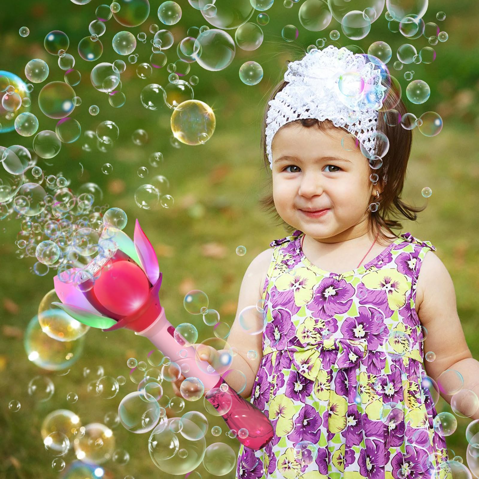 Sparabolle Di Sapone Bambini, Bubble Gun Ape Lotus Bambini, Macchina Bolle Sapone Elettrica Con Soluzione per Bolle, Pistola Bolle Di Sapone Matrimonio 10000+ Bolle/Minuto, Per Esterni/Feste/Matrimoni