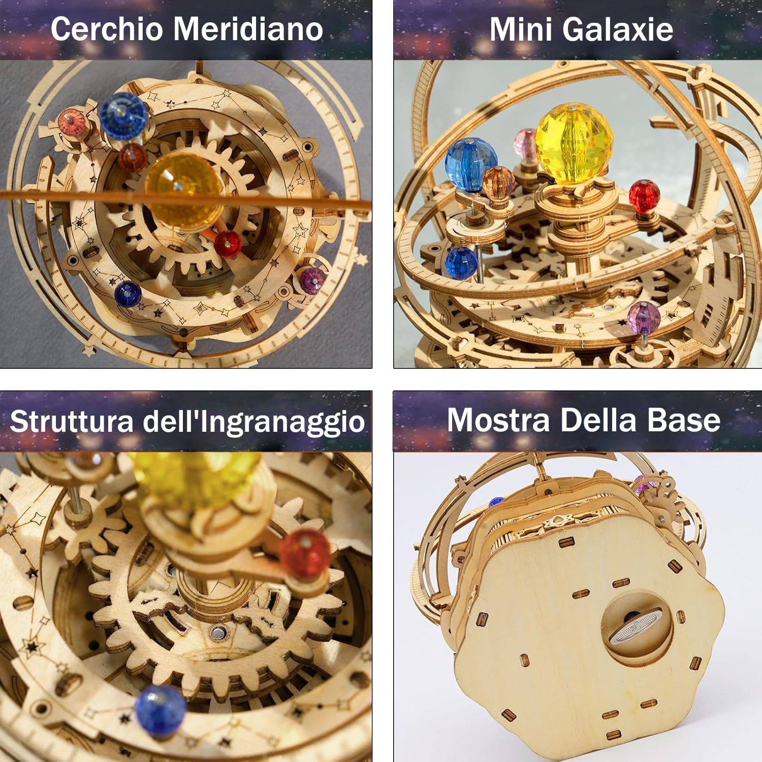 ROKR Kit Modellino in Legno 3D per Adulti Modellismo da Costruire Meccanico Musica Scatola-Starry Night